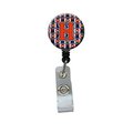 Carolines Treasures Letter H Football Orange, Blue and White Retractable Badge Reel CJ1066-HBR